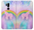 W3070 Arc en ciel pastel ciel Licorne Etui Coque Housse et Flip Housse Cuir pour LG G7 ThinQ