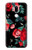 W3112 Motif floral Rose Noir Etui Coque Housse et Flip Housse Cuir pour LG G7 ThinQ
