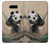 W2210 Peinture Art Panda Fluffy Etui Coque Housse et Flip Housse Cuir pour LG V30, LG V30 Plus, LG V30S ThinQ, LG V35, LG V35 ThinQ