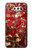 W2414 Rouge Fleur amandier Van Gogh Etui Coque Housse et Flip Housse Cuir pour LG V30, LG V30 Plus, LG V30S ThinQ, LG V35, LG V35 ThinQ