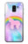 W3070 Arc en ciel pastel ciel Licorne Etui Coque Housse et Flip Housse Cuir pour Samsung Galaxy J6 (2018)