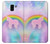 W3070 Arc en ciel pastel ciel Licorne Etui Coque Housse et Flip Housse Cuir pour Samsung Galaxy J6 (2018)