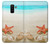 W3212 Coquilles de mer Étoile de mer Plage Etui Coque Housse et Flip Housse Cuir pour Samsung Galaxy A6+ (2018), J8 Plus 2018, A6 Plus 2018