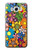 W3281 Motif coloré Hippie Fleurs Etui Coque Housse et Flip Housse Cuir pour Samsung Galaxy J7 (2016)