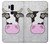 W3257 Vache Dessin animé Etui Coque Housse et Flip Housse Cuir pour LG G7 ThinQ