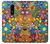 W3281 Motif coloré Hippie Fleurs Etui Coque Housse et Flip Housse Cuir pour OnePlus 6