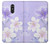 W2361 Fleurs blanches Violet Etui Coque Housse et Flip Housse Cuir pour LG Q Stylo 4, LG Q Stylus