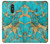 W2906 Aqua Turquoise Pierre Etui Coque Housse et Flip Housse Cuir pour LG Q Stylo 4, LG Q Stylus