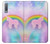 W3070 Arc en ciel pastel ciel Licorne Etui Coque Housse et Flip Housse Cuir pour Samsung Galaxy A7 (2018)