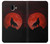 W2955 Loup Hurlant Rouge Lune Etui Coque Housse et Flip Housse Cuir pour Samsung Galaxy J6+ (2018), J6 Plus (2018)