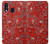 W3354 Rouge classique Bandana Etui Coque Housse et Flip Housse Cuir pour Samsung Galaxy A40