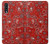 W3354 Rouge classique Bandana Etui Coque Housse et Flip Housse Cuir pour Samsung Galaxy A70