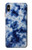 W3439 Tissu Indigo Tie Dye Etui Coque Housse et Flip Housse Cuir pour iPhone XS Max