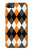 W3421 Noir Orange Blanc Argyle Plaid Etui Coque Housse et Flip Housse Cuir pour iPhone 7, iPhone 8, iPhone SE (2020) (2022)