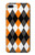 W3421 Noir Orange Blanc Argyle Plaid Etui Coque Housse et Flip Housse Cuir pour iPhone 7 Plus, iPhone 8 Plus