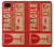 W3552 Millésime Étiquette fragile Etui Coque Housse et Flip Housse Cuir pour iPhone 4 4S