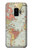 W3418 Carte du monde millésimé Etui Coque Housse et Flip Housse Cuir pour Samsung Galaxy S9