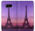 W3447 Paris Eiffel Le coucher du soleil Etui Coque Housse et Flip Housse Cuir pour Samsung Galaxy S8 Plus