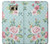 W3494 Rose à pois millésimé Etui Coque Housse et Flip Housse Cuir pour Samsung Galaxy S6