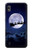 W3508 Noël Père Noël Lune Etui Coque Housse et Flip Housse Cuir pour Samsung Galaxy A10