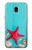 W3428 Aqua Bois Coquille d'étoile de mer Etui Coque Housse et Flip Housse Cuir pour Samsung Galaxy J3 (2018), J3 Star, J3 V 3rd Gen, J3 Orbit, J3 Achieve, Express Prime 3, Amp Prime 3