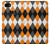 W3421 Noir Orange Blanc Argyle Plaid Etui Coque Housse et Flip Housse Cuir pour Google Pixel 3a