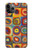 W3409 Carrés cercles concentriques Etui Coque Housse et Flip Housse Cuir pour iPhone 11 Pro Max