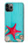 W3428 Aqua Bois Coquille d'étoile de mer Etui Coque Housse et Flip Housse Cuir pour iPhone 11 Pro Max