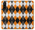 W3421 Noir Orange Blanc Argyle Plaid Etui Coque Housse et Flip Housse Cuir pour Sony Xperia 5