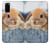 W0242 Lapin mignon Etui Coque Housse et Flip Housse Cuir pour Samsung Galaxy S20