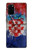 W3313 Croatie Drapeau graphique Football Millésime Etui Coque Housse et Flip Housse Cuir pour Samsung Galaxy S20 Plus, Galaxy S20+