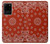 W3355 Motif Bandana Rouge Etui Coque Housse et Flip Housse Cuir pour Samsung Galaxy S20 Plus, Galaxy S20+