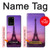 W3447 Paris Eiffel Le coucher du soleil Etui Coque Housse et Flip Housse Cuir pour Samsung Galaxy S20 Ultra