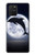 W3510 Dauphin Lune Nuit Etui Coque Housse et Flip Housse Cuir pour Samsung Galaxy S10 Lite