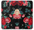 W3112 Motif floral Rose Noir Etui Coque Housse et Flip Housse Cuir pour Nokia 3.1 plus