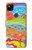 W3407 hippie Art Etui Coque Housse et Flip Housse Cuir pour Google Pixel 4a