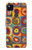 W3409 Carrés cercles concentriques Etui Coque Housse et Flip Housse Cuir pour Google Pixel 4a