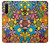 W3281 Motif coloré Hippie Fleurs Etui Coque Housse et Flip Housse Cuir pour OnePlus Nord