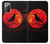 W3328 Corbeau Rouge Lune Etui Coque Housse et Flip Housse Cuir pour Samsung Galaxy Note 20