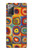 W3409 Carrés cercles concentriques Etui Coque Housse et Flip Housse Cuir pour Samsung Galaxy Note 20