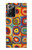 W3409 Carrés cercles concentriques Etui Coque Housse et Flip Housse Cuir pour Samsung Galaxy Note 20 Ultra, Ultra 5G