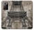 W3416 Plan Tour Eiffel Etui Coque Housse et Flip Housse Cuir pour Samsung Galaxy Note 20 Ultra, Ultra 5G