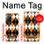 W3421 Noir Orange Blanc Argyle Plaid Etui Coque Housse et Flip Housse Cuir pour Samsung Galaxy Note 20 Ultra, Ultra 5G