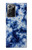 W3439 Tissu Indigo Tie Dye Etui Coque Housse et Flip Housse Cuir pour Samsung Galaxy Note 20 Ultra, Ultra 5G