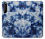 W3439 Tissu Indigo Tie Dye Etui Coque Housse et Flip Housse Cuir pour Sony Xperia 1 II