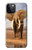 W0310 éléphant d'Afrique Etui Coque Housse et Flip Housse Cuir pour iPhone 12, iPhone 12 Pro