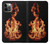 W3379 Cadre d'incendie Etui Coque Housse et Flip Housse Cuir pour iPhone 12, iPhone 12 Pro