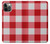 W3535 Rouge vichy Etui Coque Housse et Flip Housse Cuir pour iPhone 12, iPhone 12 Pro