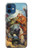 W3331 Peter Paul Rubens Tigre und Lowenjagd Etui Coque Housse et Flip Housse Cuir pour iPhone 12 mini