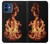 W3379 Cadre d'incendie Etui Coque Housse et Flip Housse Cuir pour iPhone 12 mini